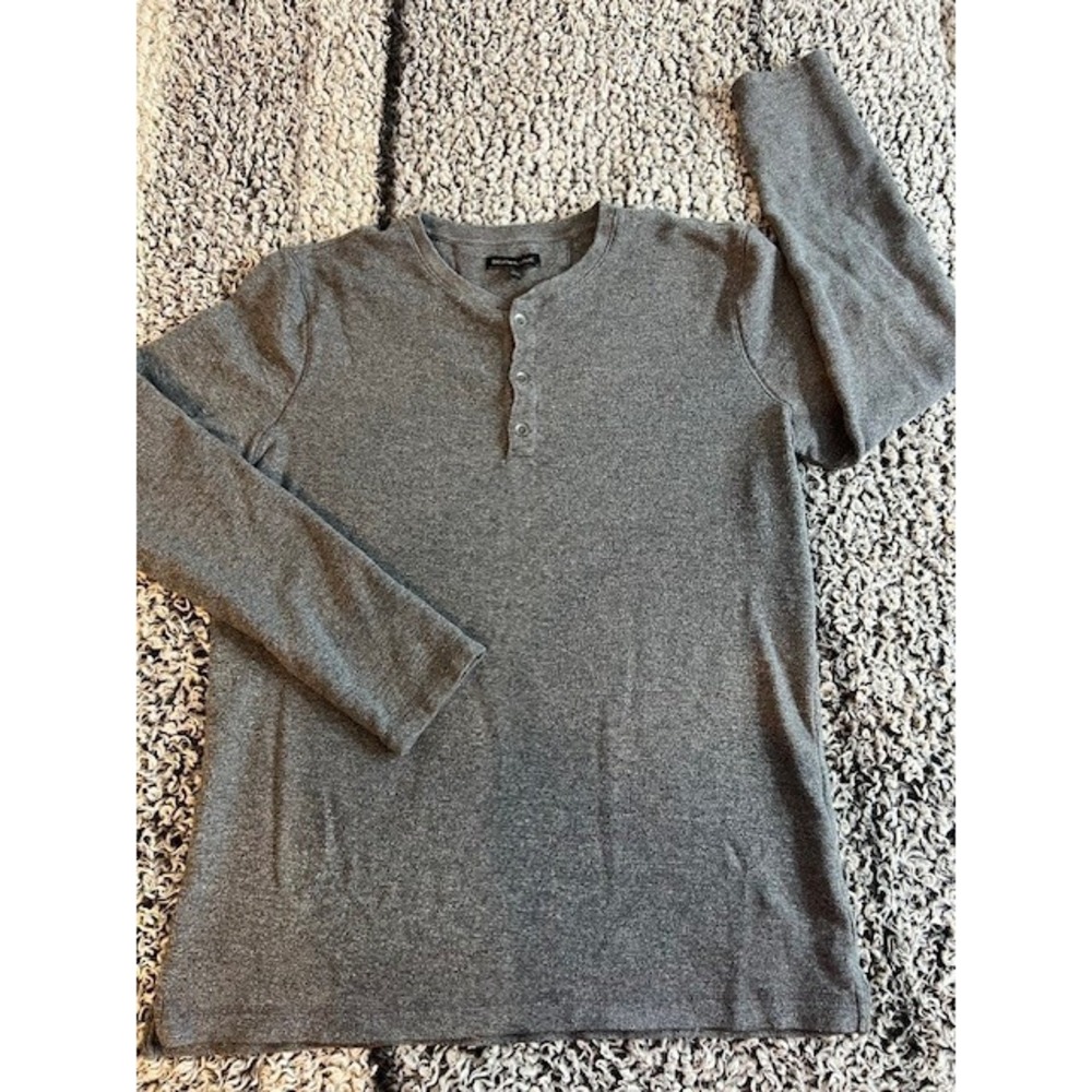 Mens‎ Large Gray Thermal Banana Republic Long Sleeve Shirt Size L